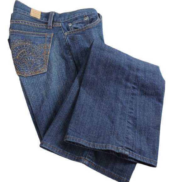 Lucky Brand Medium Blue Wash Embroidered Pocket Boot-Jeans, Size 4/27 - Picture 4 of 6